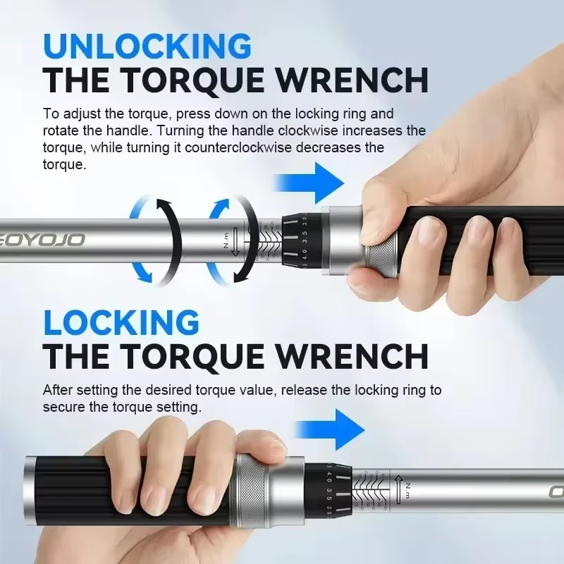 Clé dynamométrique à entraînement carré 1/4 "3/8" 1/2 ", précision 40-220N.m 3%, outils manuels de r