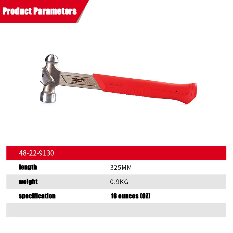 Marteau à tête ronde en acier Milwaukee 16/24 oz, marteau à percussion de qualité industrielle, desi