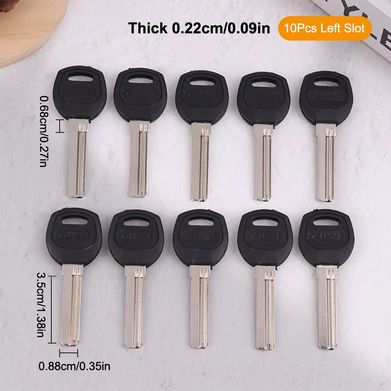 Pack en vrac de 10 clés vierges pour porte de sécurité AB Lock, porte électrique, serrure à empreint