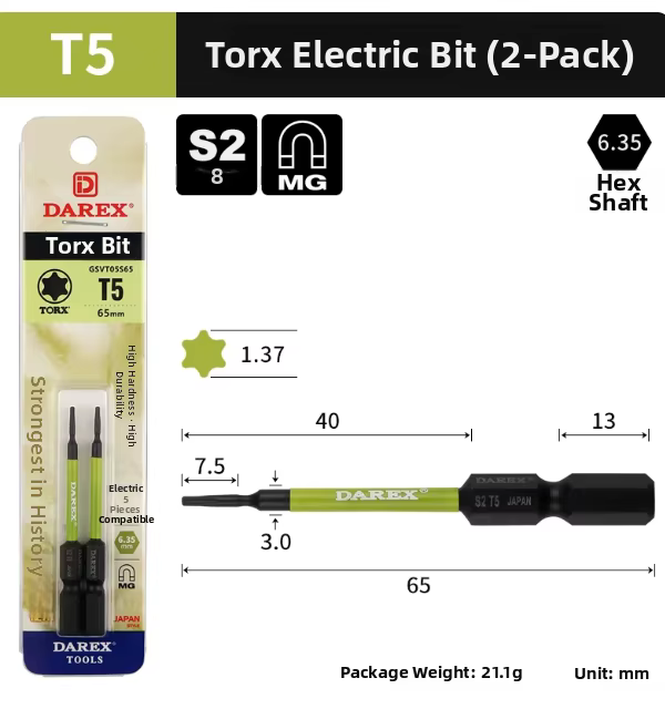 Jeu de embouts Torx pour tournevis électriques, embouts hexagonaux magnétiques, jeu de tournevis à c