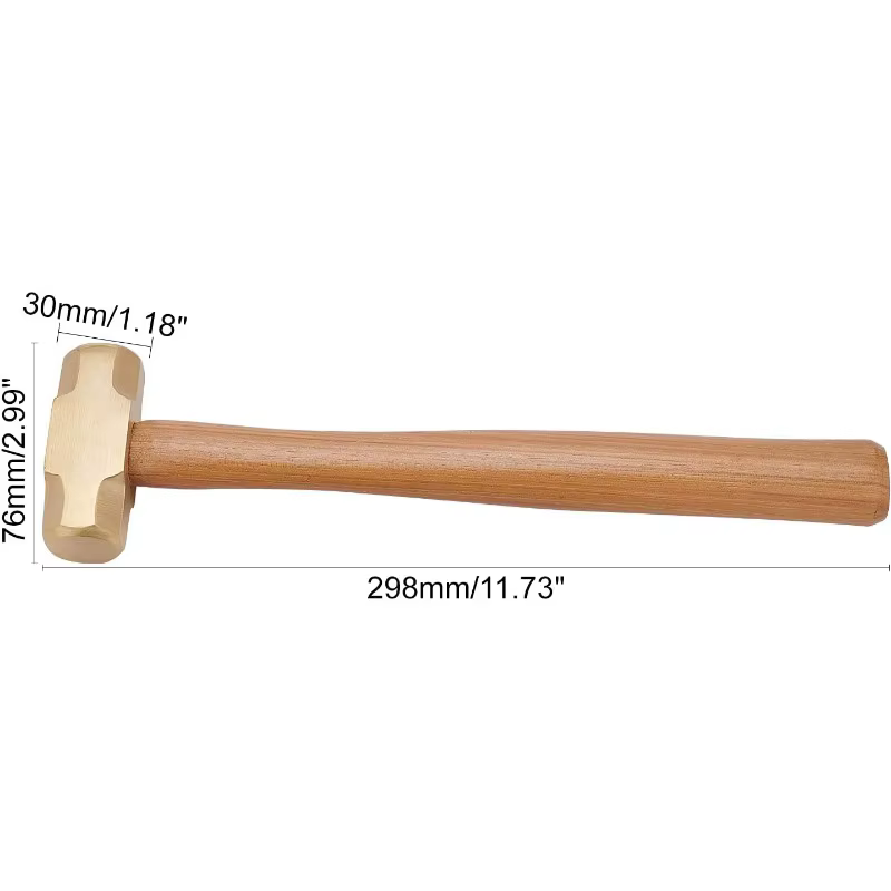 Marteau en laiton massif avec manche en bois pour l'artisanat de bijoux, outils de direction, 1 filt