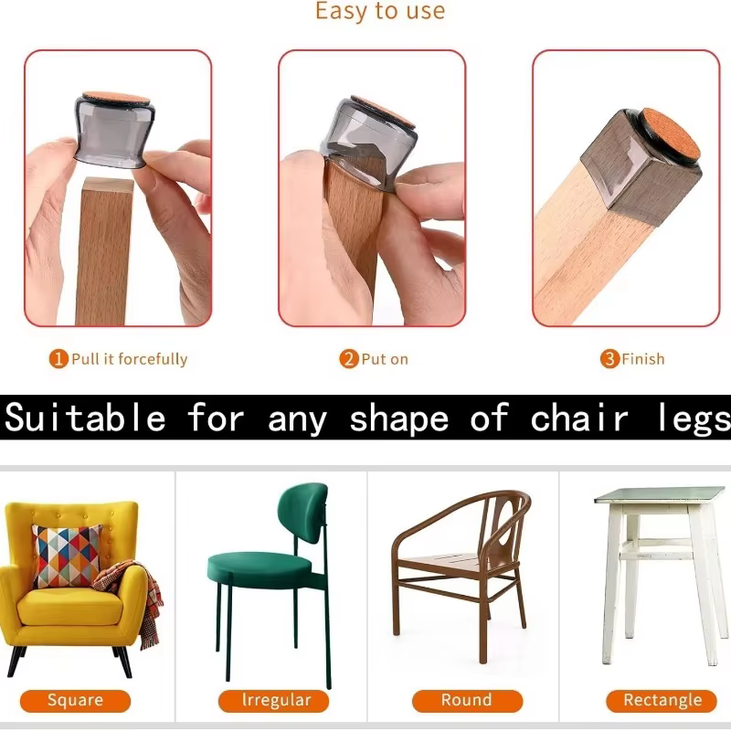 Couvre-pieds de chaise en Silicone, 16 pièces, antidérapants, ronds, protection des pieds, décoratio