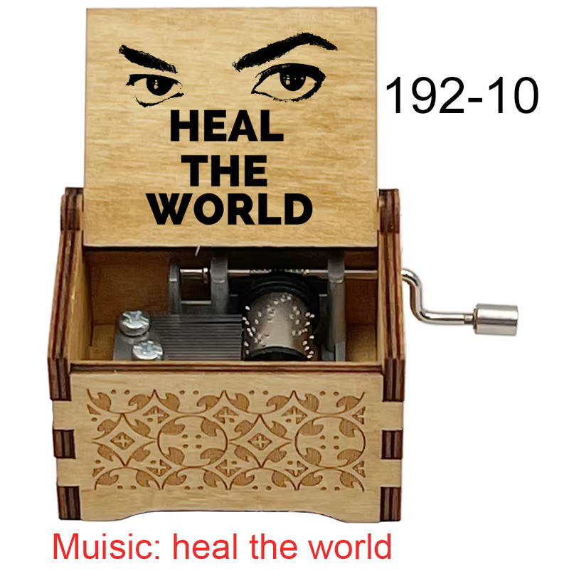 Boîte à musique à manivelle 18 tons « Heal The World » – Décoration d'intérieur, cadeaux de fête pou