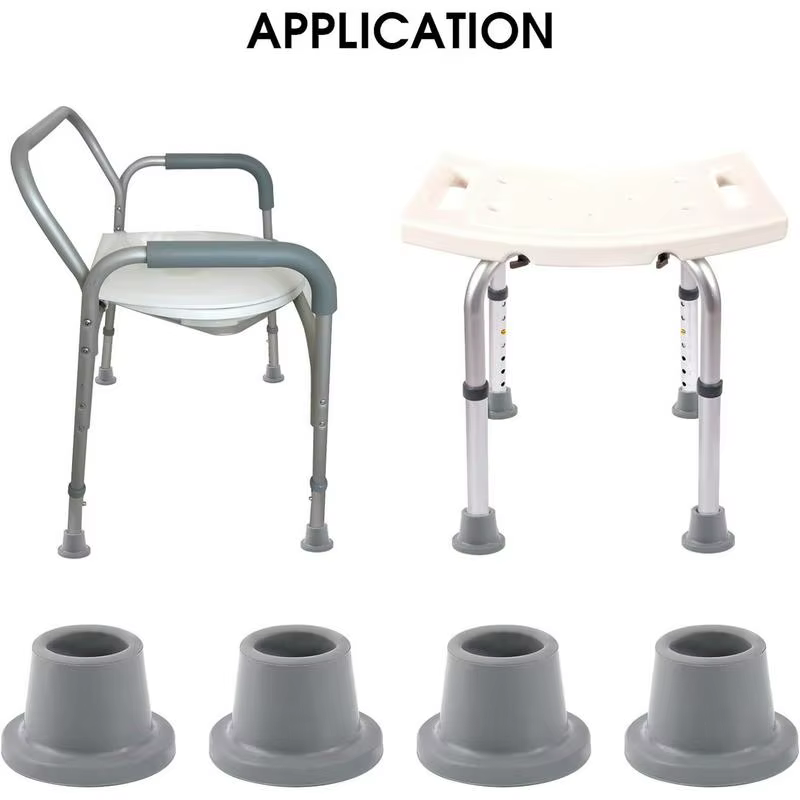 Pied de chaise de douche avec capuchons en caoutchouc, coordonnants, ventouse, pieds pour baignoire,