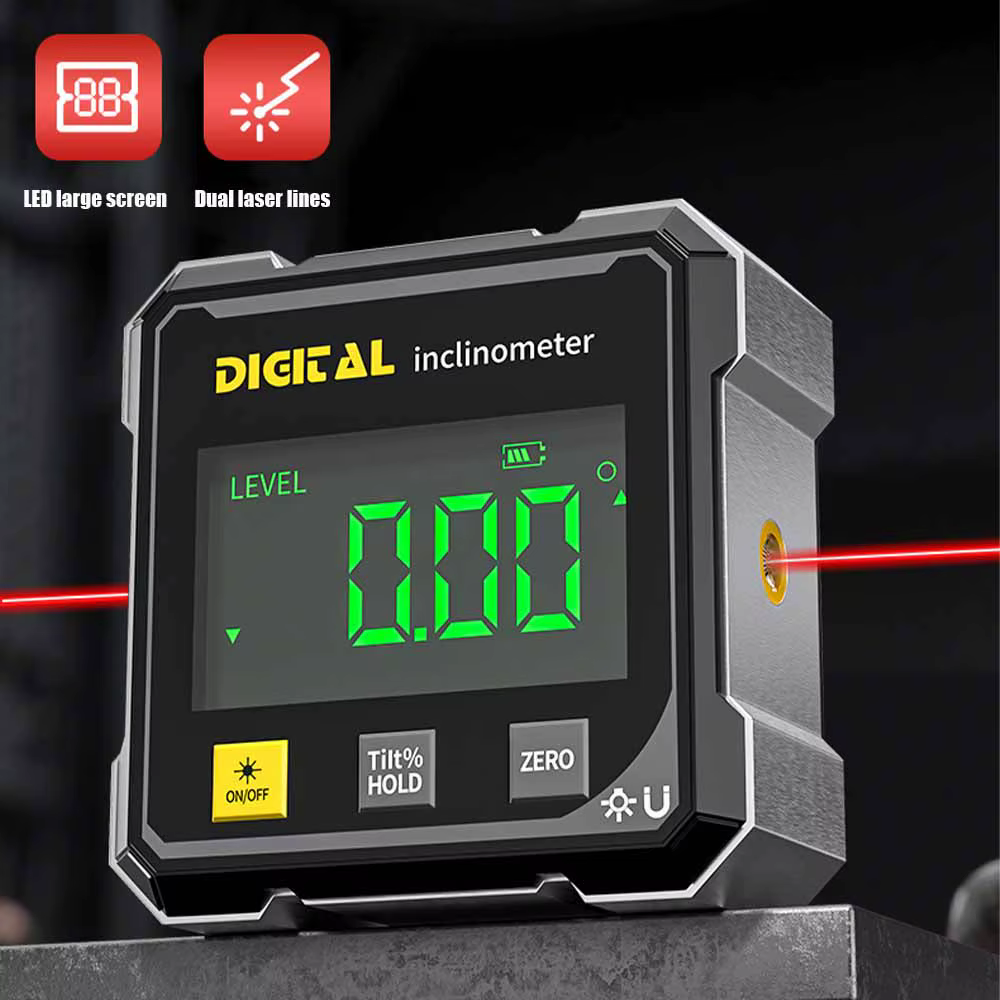 Jauge d'angle numérique magnétique à 4 côtés, avec rapporteur électronique Laser, horizontaomètre, i