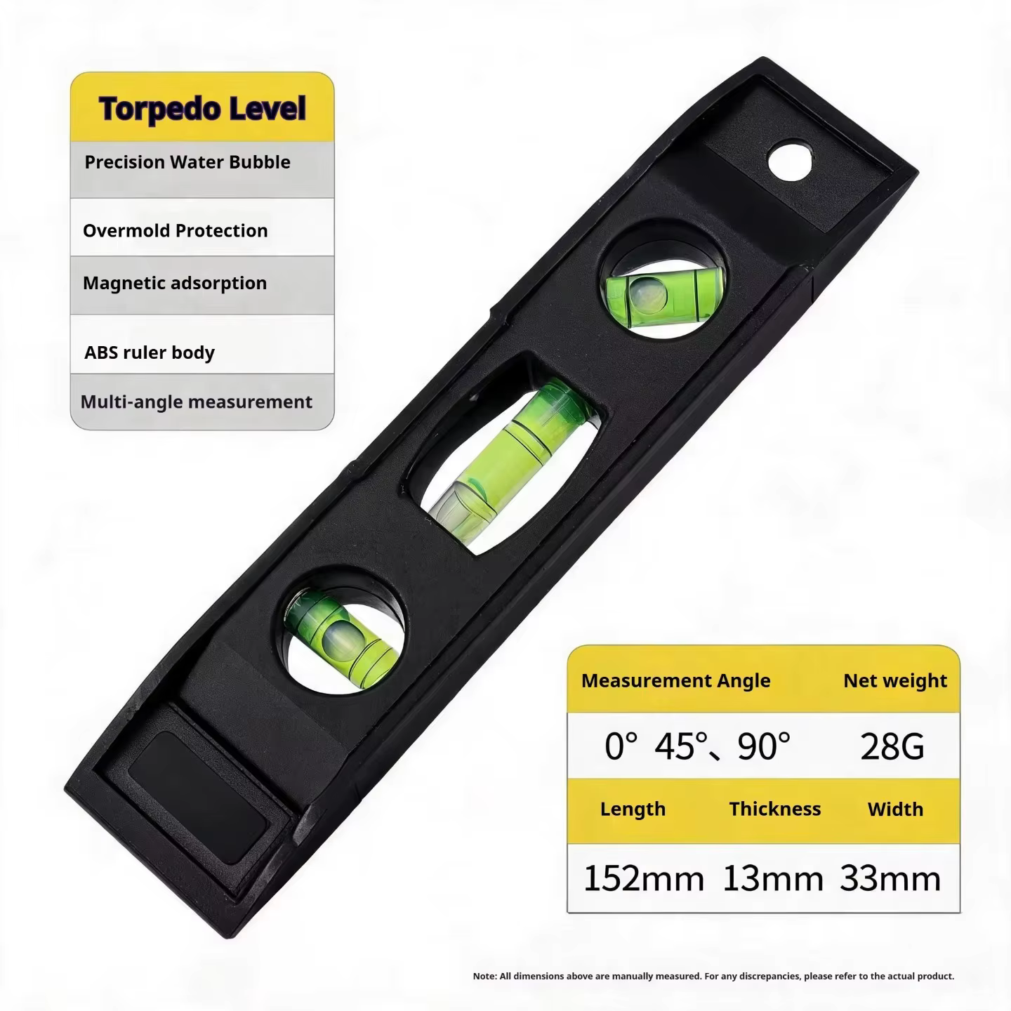 Détecteur d'angle numérique haute précision, affichage LED 0-90 °   Inclinomètre, outil antidérapant