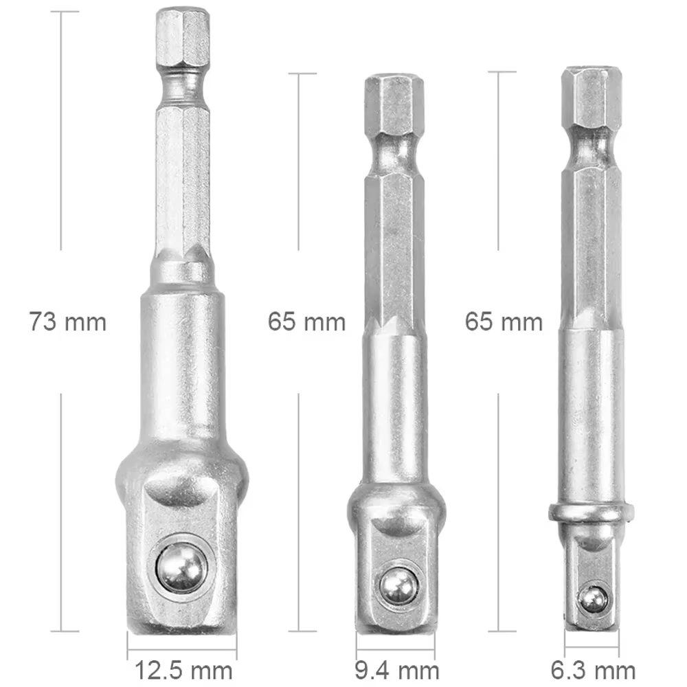 Adaptateur de douille en acier au chrome vanadium, tige Seth EX à 1/4 "3/8" 1/2 ", mèches d'extensio