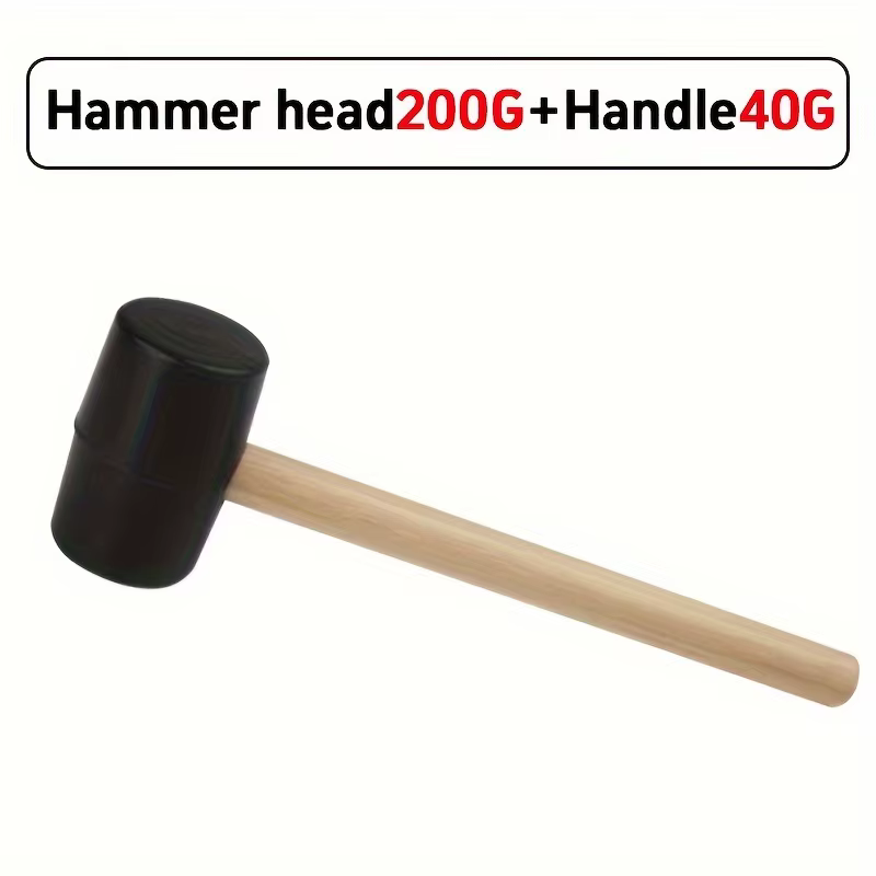 Marteau maillet en caoutchouc écologique, durable, manche en bois, camping, sol, piquets de tente, t