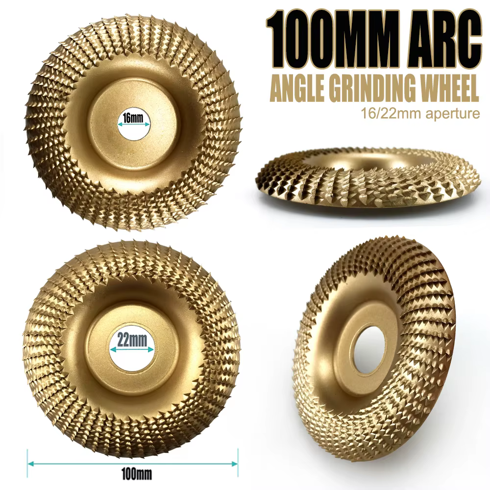 16/22mm ouverture 100mm Arc Angle meule bois façonnage disques de meulage travail du bois ponceuse a