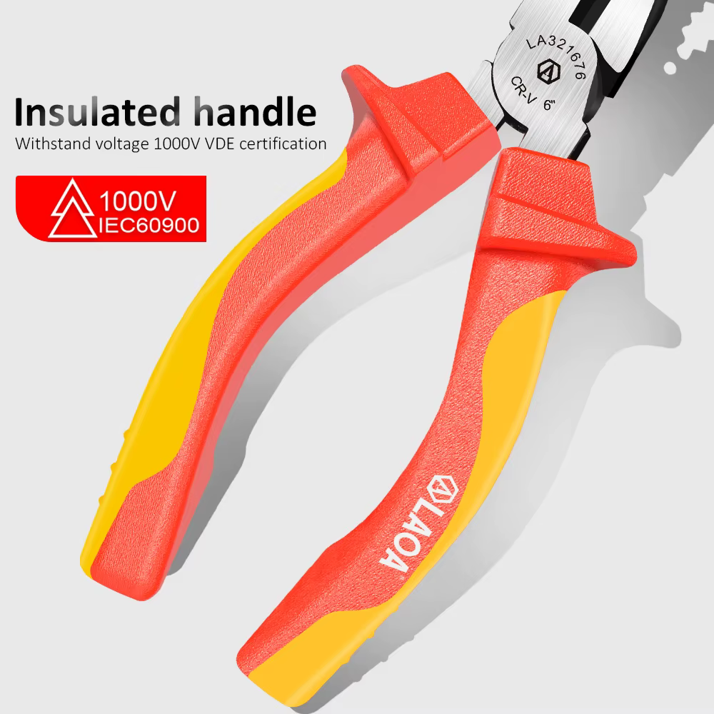 LAOA VDE coupe-fil 6 ''7'' 8 '', combinaison isolée, pince à nez aiguille diagonale, outil d'électri