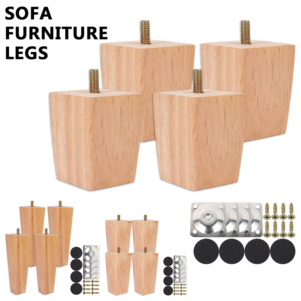 4 pièces 6/10/15cm pieds de meubles en bois massif canapé armoires pieds carrés lit Table chaise pie