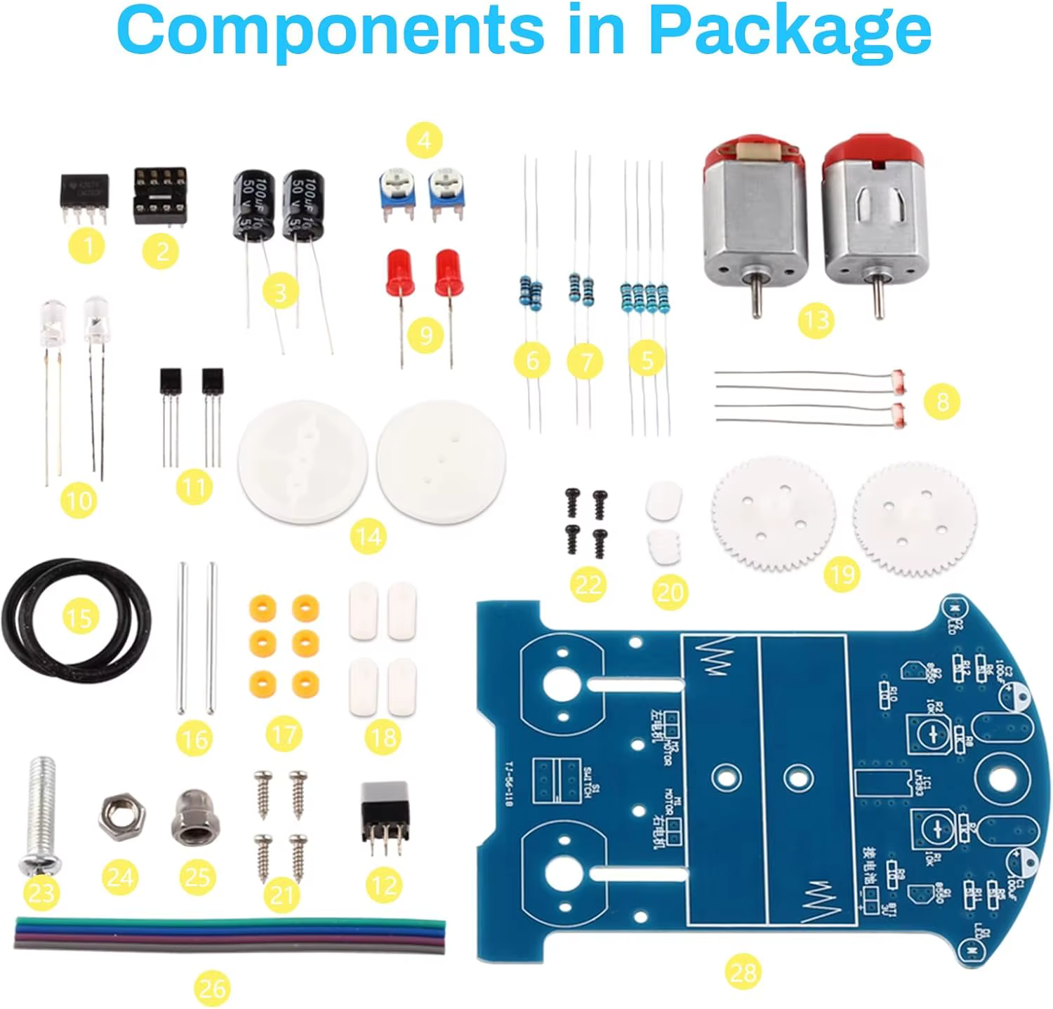 Kit électronique d'apprentissage de la soudure, Kits de projets de soudage de voiture intelligente, 