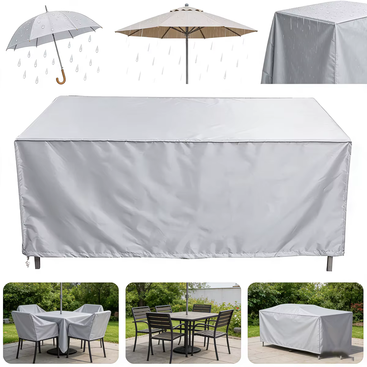 Housse de protection pour mobilier de jardin, housse de table d'extérieur, housse de table de jardin