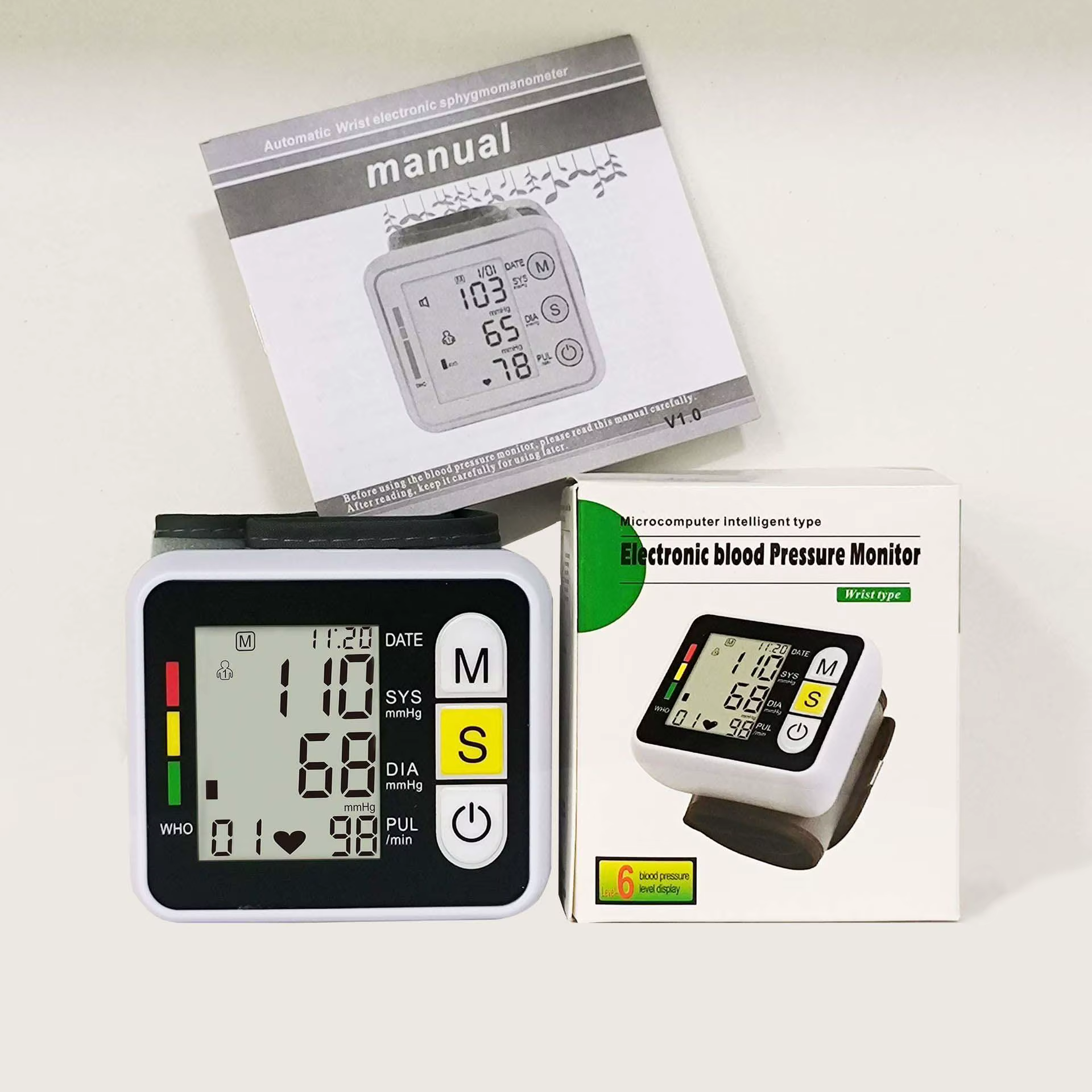 Tensiomètre numérique médical au poignet, compteur de fréquence cardiaque et de pouls, mesure sphygm