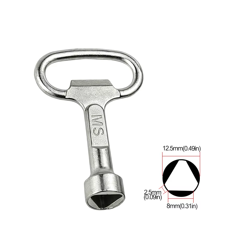 Clé triangulaire de Valve d'eau du robinet, châssis, porte d'armoire, porte d'ascenseur, clé de Valv