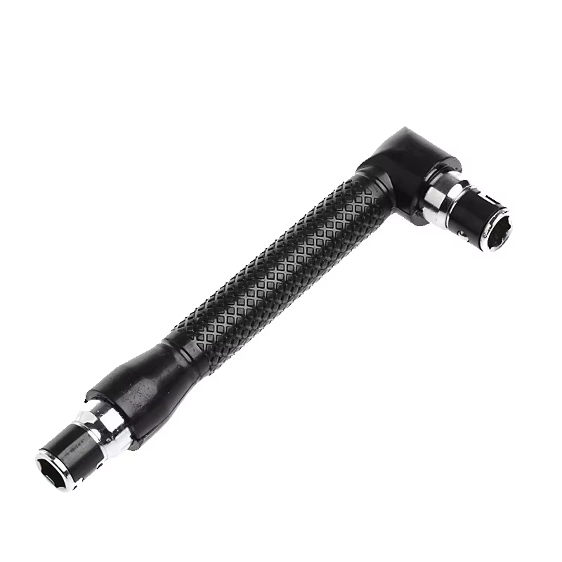 Embout de tournevis hexagonal 1/4 de type L 90 ° clé à double extrémité noire 6,35 mm