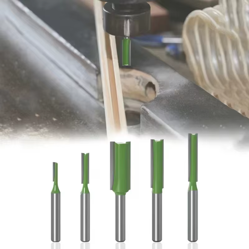 Fraise droite à double denture de 1/4'' (6 mm) pour le bois, fraise à bois en carbure de tungstène d