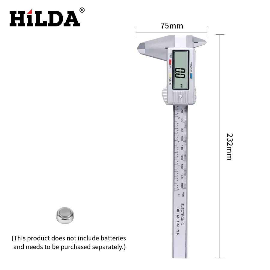 HILDA 0-150mm pied à coulisse numérique électronique pied à coulisse numérique 6 pouces LCD micromèt