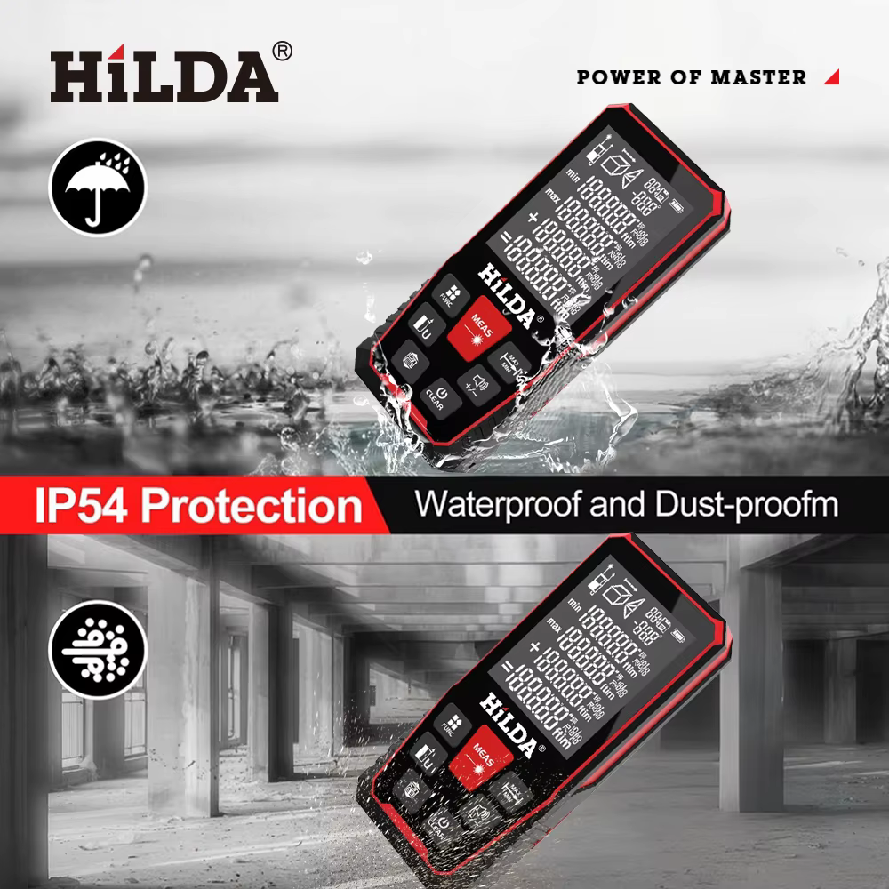 HILDA Laser Distance 50M/100M/120M Télémètre Profesional Mètre Laser Range Finder Règle Outil de Tes