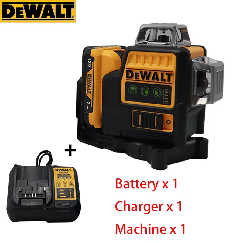 Niveau laser vert DEWALT NEW DW089LG 12V à batterie au lithium | 12 lignes, 3 côtés, 360 ° Horiz