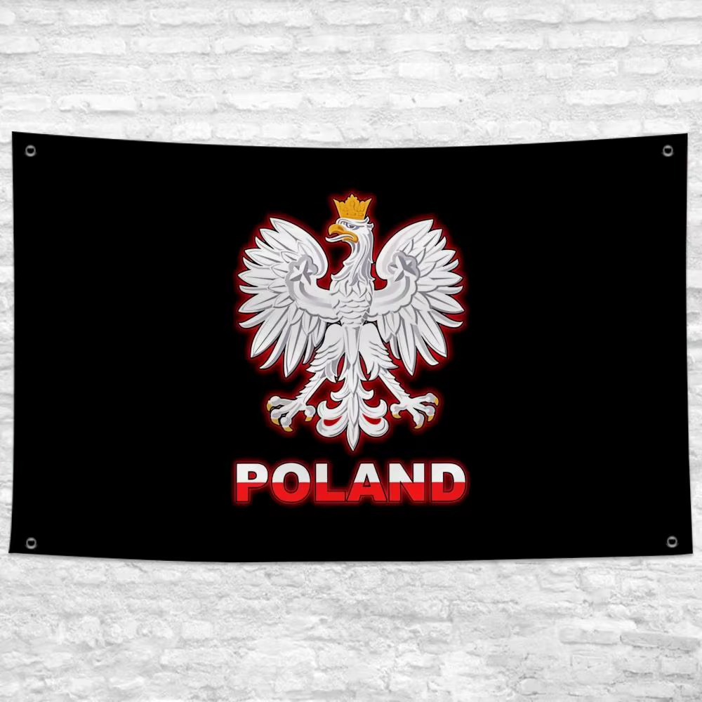 Drapeau de la Pologne, bannière murale personnalisée, décoration artistique pour chambre à coucher, 