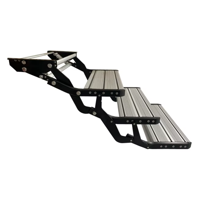 Marchepied pliant manuel à trois couches en aluminium pour caravane RV camping-car de haute qualité