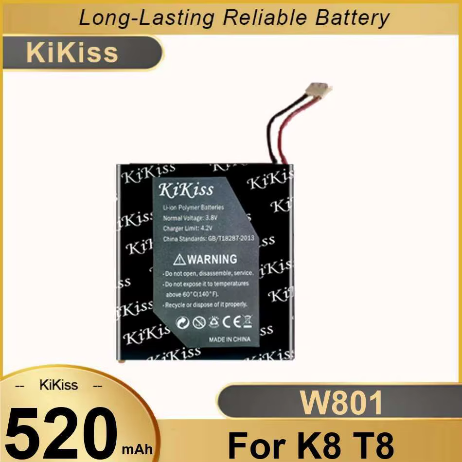 Batterie de Performance longue durée pour remplacement Premium K8 T8 W801 520Mah