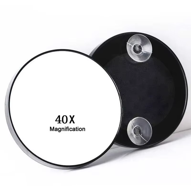 Loupe à ventouse puissante 40x, miroir de maquillage de voyage 3.5 pouces pour l'élimination des poi