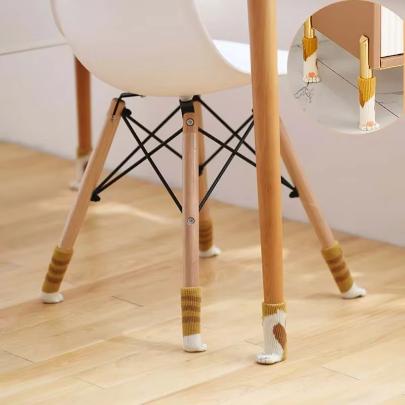 Couvre-pieds de chaise, 4 pièces/lot, Protection antidérapante, jambe de Table, griffe de chat, chau