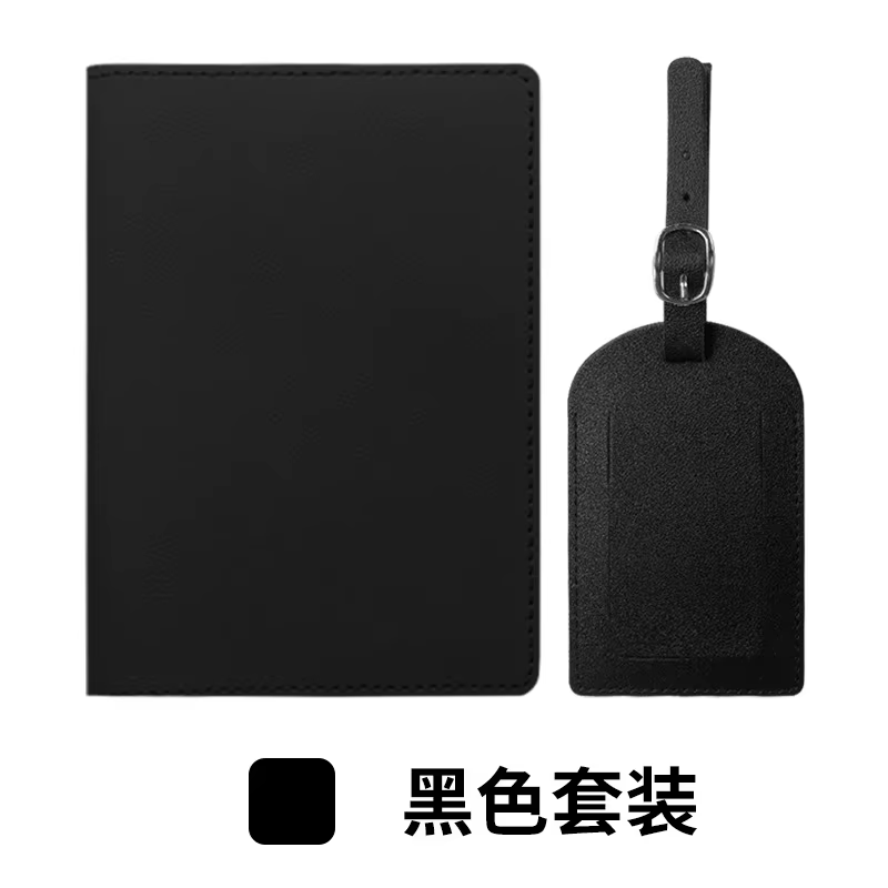 Ensemble de porte-passeport de voyage personnalisé en cuir, étiquette de bagage portable, étiquette 