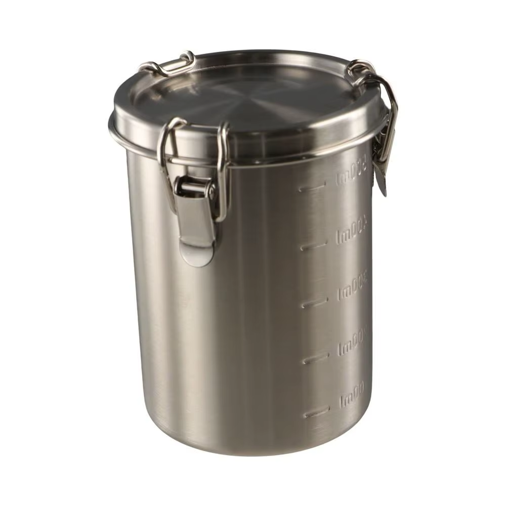 Réservoir de stockage en acier inoxydable de 520/1000/1600/2500ml, avec échelle, conteneurs de stock