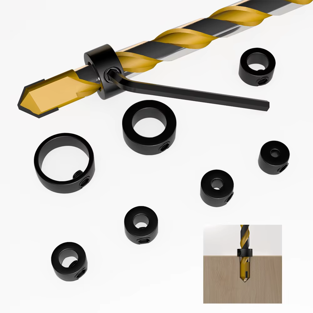 Jeu de colliers d'embout d'arrêt de profondeur de perçage 3-16mm, 9 pièces, anneau de limite de posi