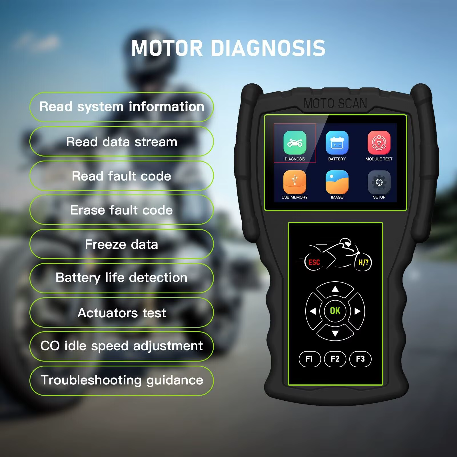 JDiag M100 Pro Scanner de Diagnostic de moto outil de Diagnostic de défauts OBD2 lecteur de Code de 