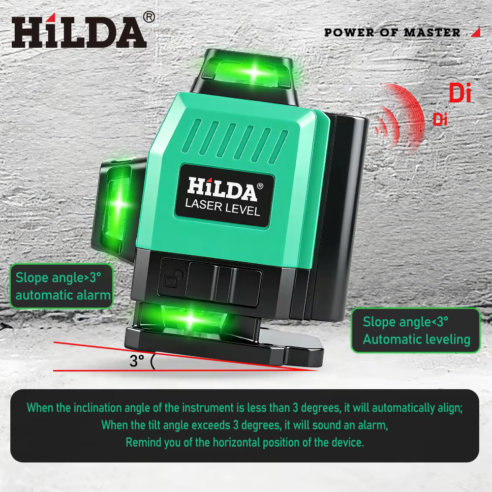 HILDA 16/12 lignes niveau laser ligne verte SelfLeveling 360 horizontal et vertical super puissant f