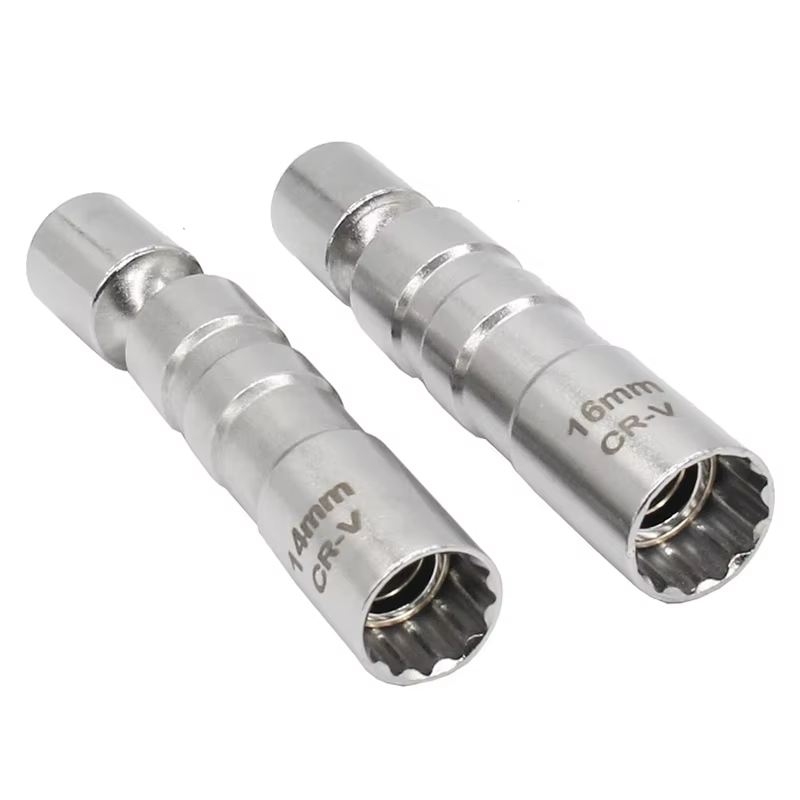 Clé à manchon universelle pour bougie d'allumage, douille magnétique de 3/8 pouces, Angle de 12 poin