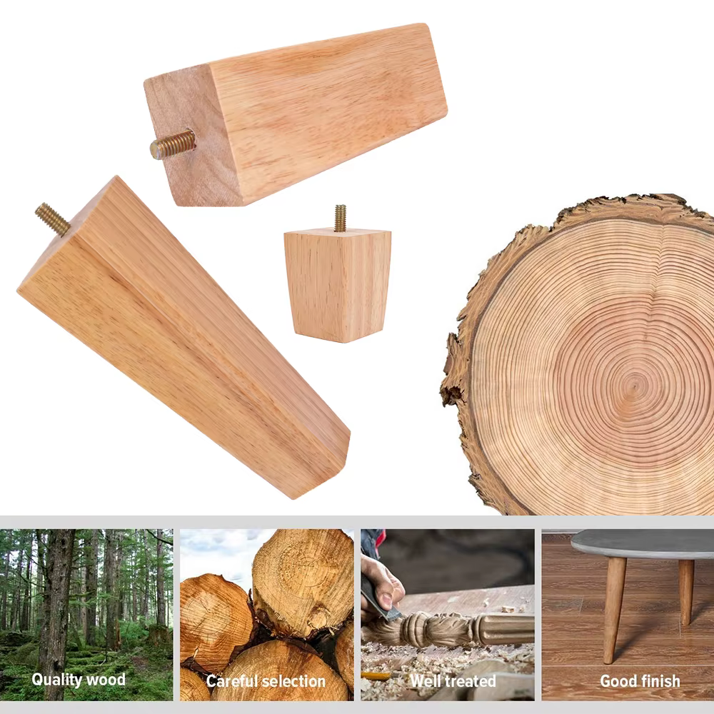 4 pièces 6/10/15cm pieds de meubles en bois massif canapé armoires pieds carrés lit Table chaise pie
