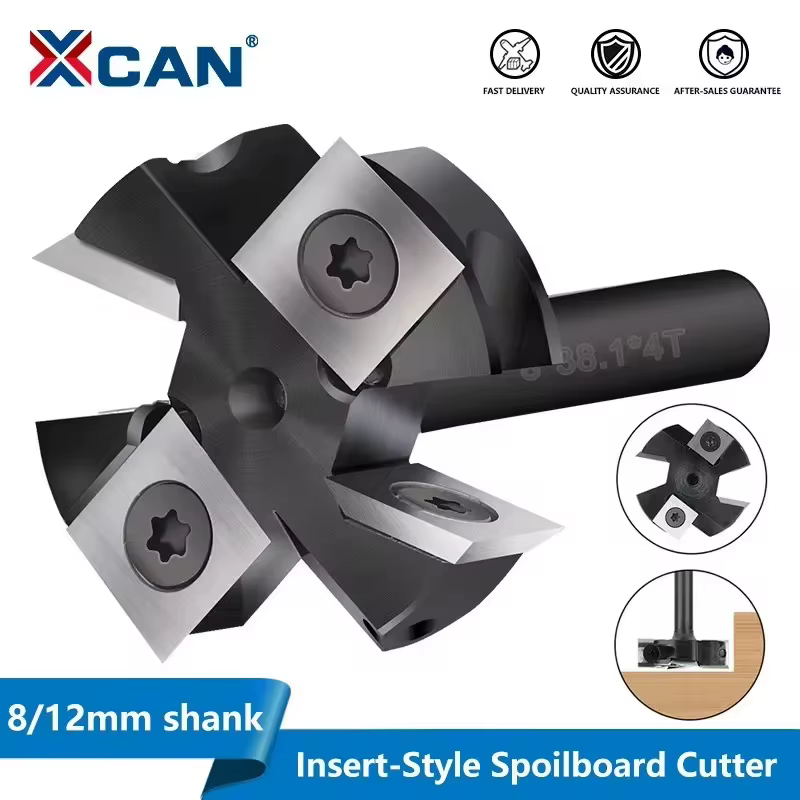 XCAN fraise CNC Spoilboard surface routeur peu 8/12mm tige insérer dalle en carbure aplatissement ro