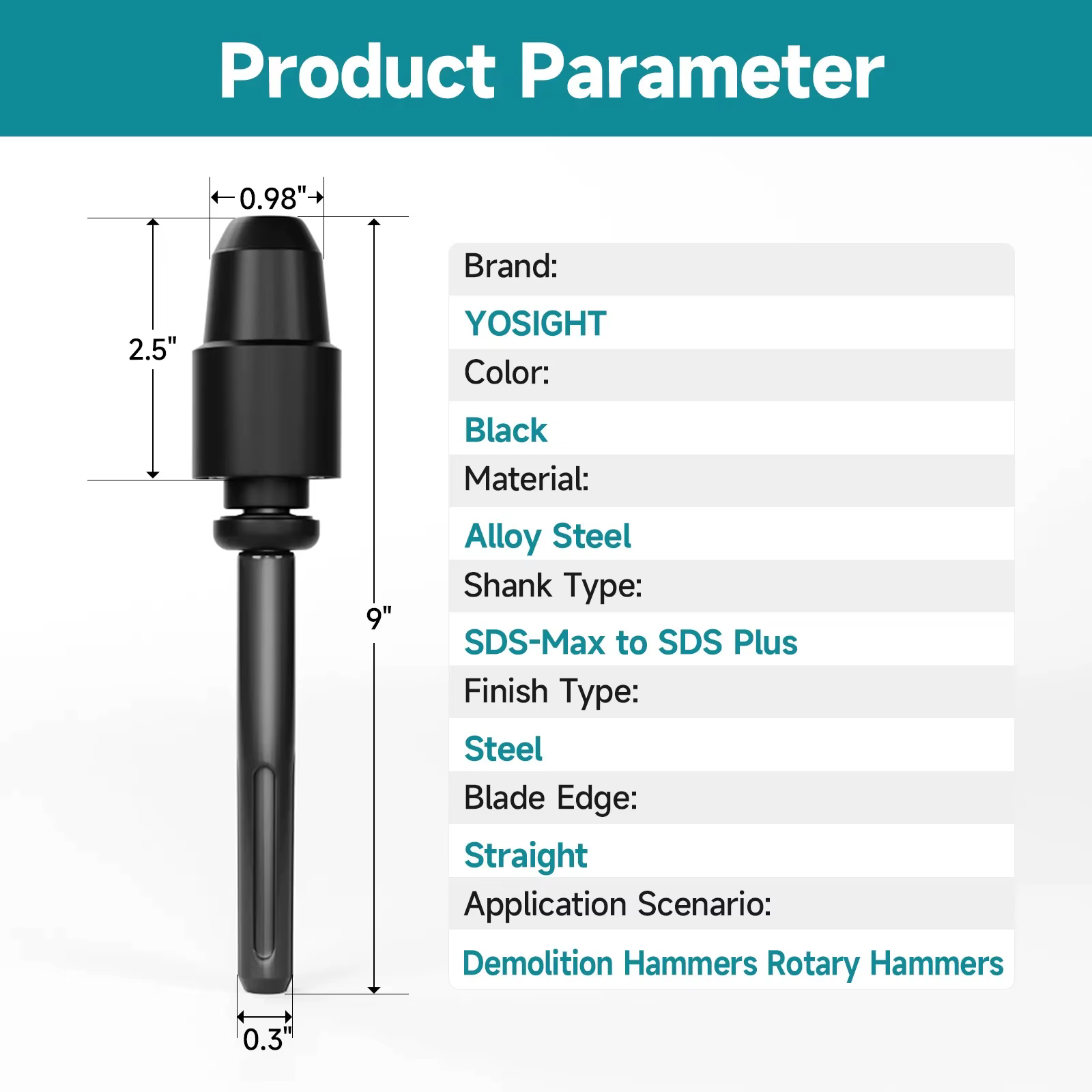 Adaptateur de mandrin SDS Max vers SDS Plus, 1 pièce, pour forets à percussion rotative, accessoire 