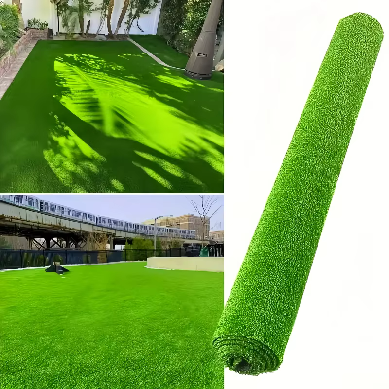 Grand tapis d'herbe artificielle de luxe, durable, mince, synthétique, pour jardins, balcons, patios