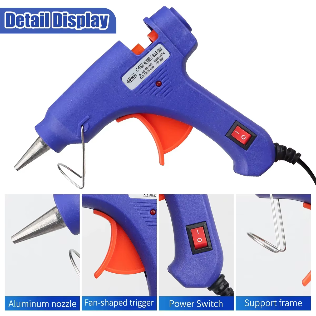 20W pistolet à colle thermofusible bricolage Mini pistolets industriels ménagers température de chal
