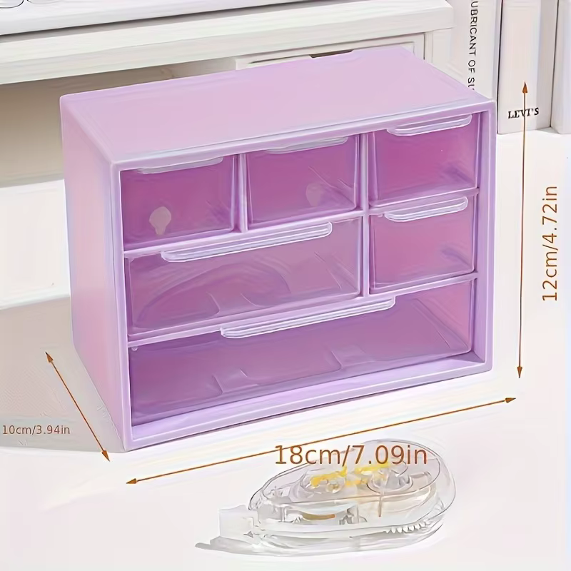 Boîte de rangement à tiroirs à Six compartiments, petite boîte de rangement de bijoux en perles de t
