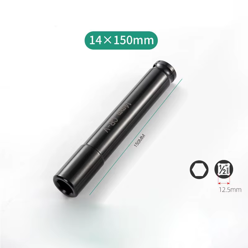 Clé à douille à 6 points à Impact profond de 150mm de Long, adaptateur d'entraînement de 1/2 pouces,