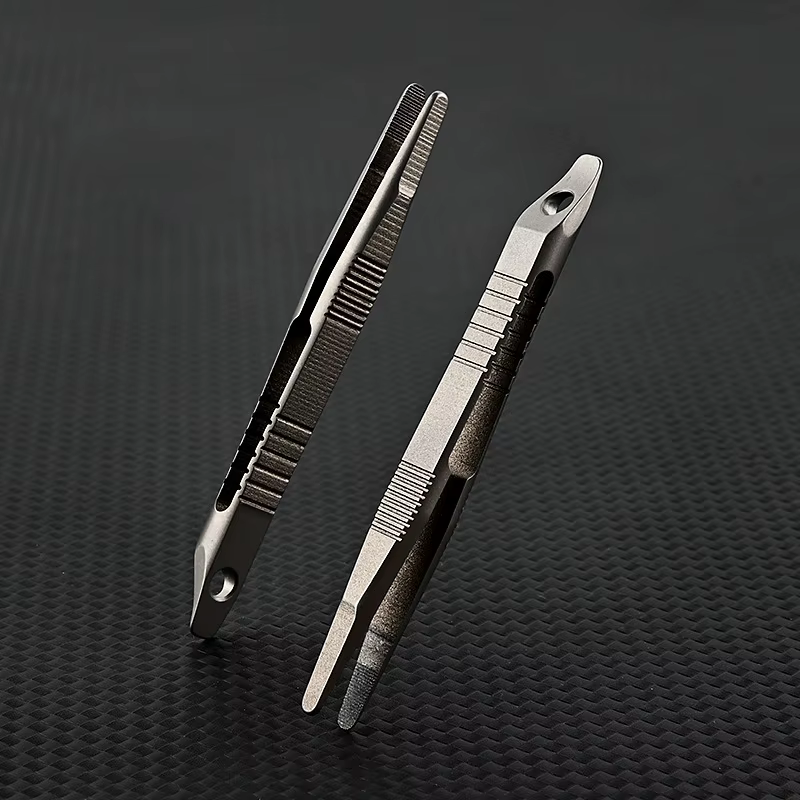 Pince à épiler multifonction TC4 en acier titane, avec tire-bouchon, Clips d'usinage CNC, Gadget EDC