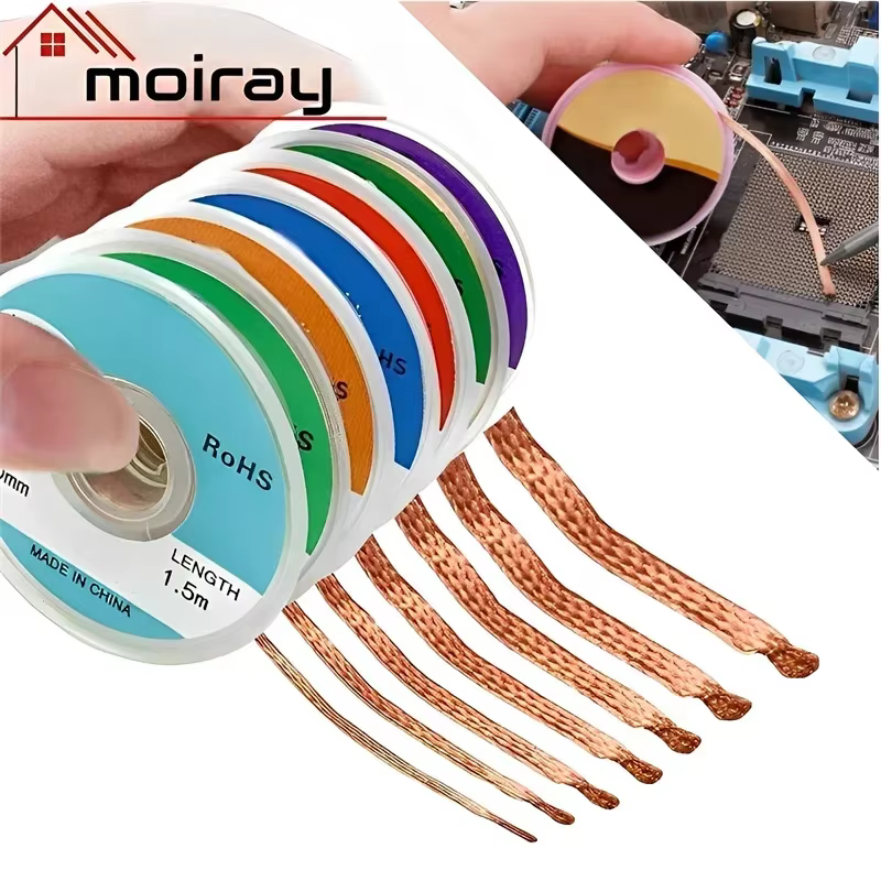 1mm-2.5mm-4mm 1.5M 3M tresse à dessouder dissolvant de soudure fil de mèche soudure étain ventouse c