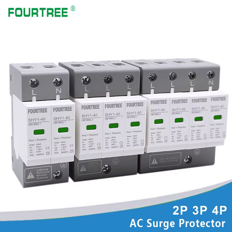 Protection contre les surtensions AC SPD 2P 3P 4P 10 ~ 20KA/20 ~ 40KA /30KA ~ 60KA, dispositif de Pr