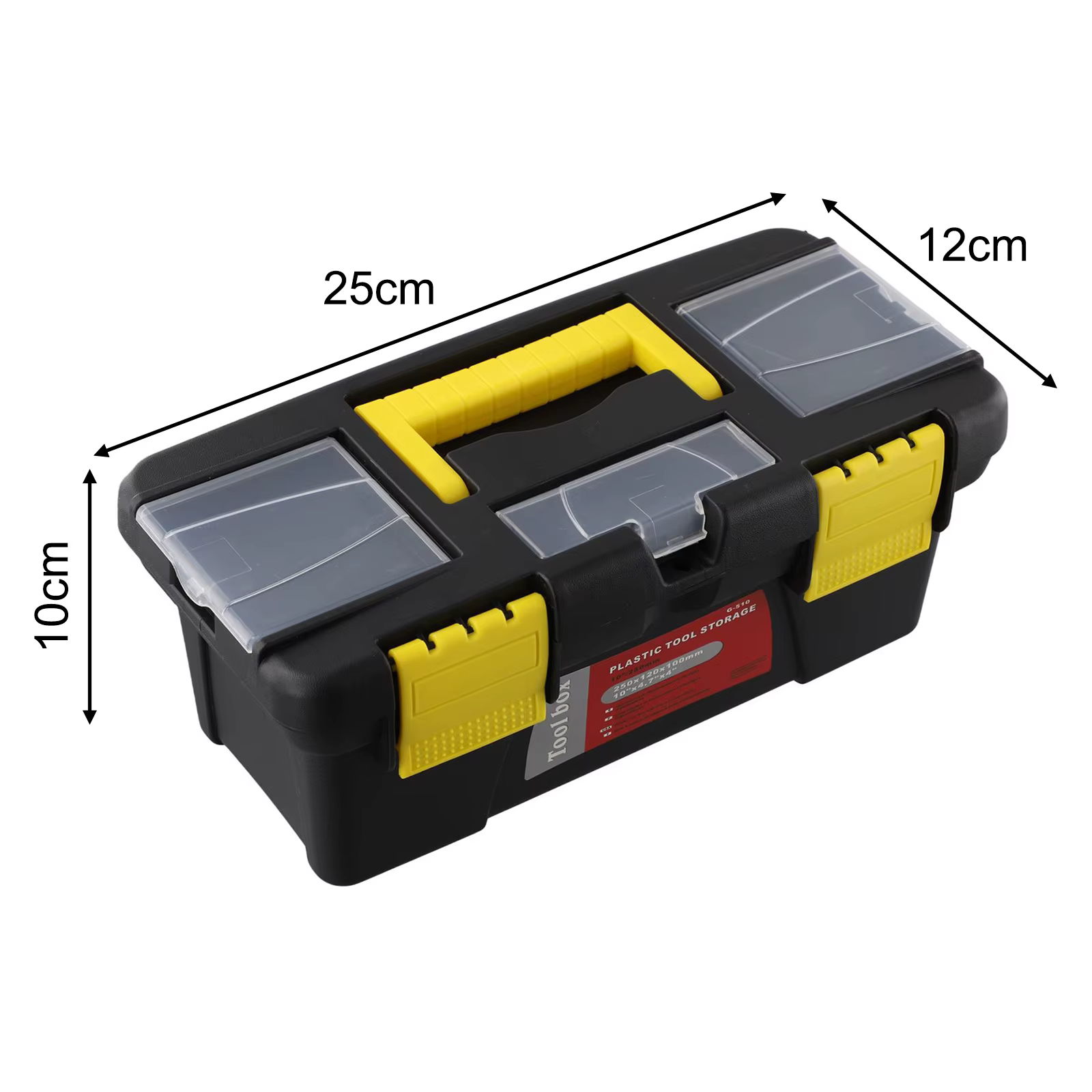 Boîte à outils en plastique à deux couches de 10 pouces, Mini boîte d'accessoires multifonctionnelle
