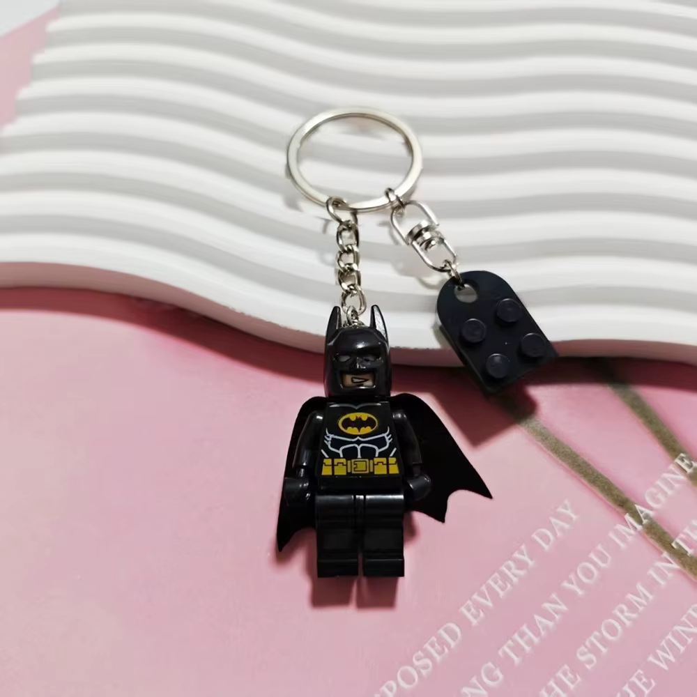 Ensemble de porte-clés Lego Batman Fairy, porte-clés assortis pour couple avec cœur rose, cadeau pou