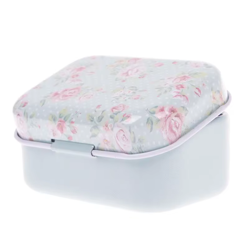 Boîte de rangement en métal pratique rétro-boîte de rangement domestique réutilisable pour bonbons e