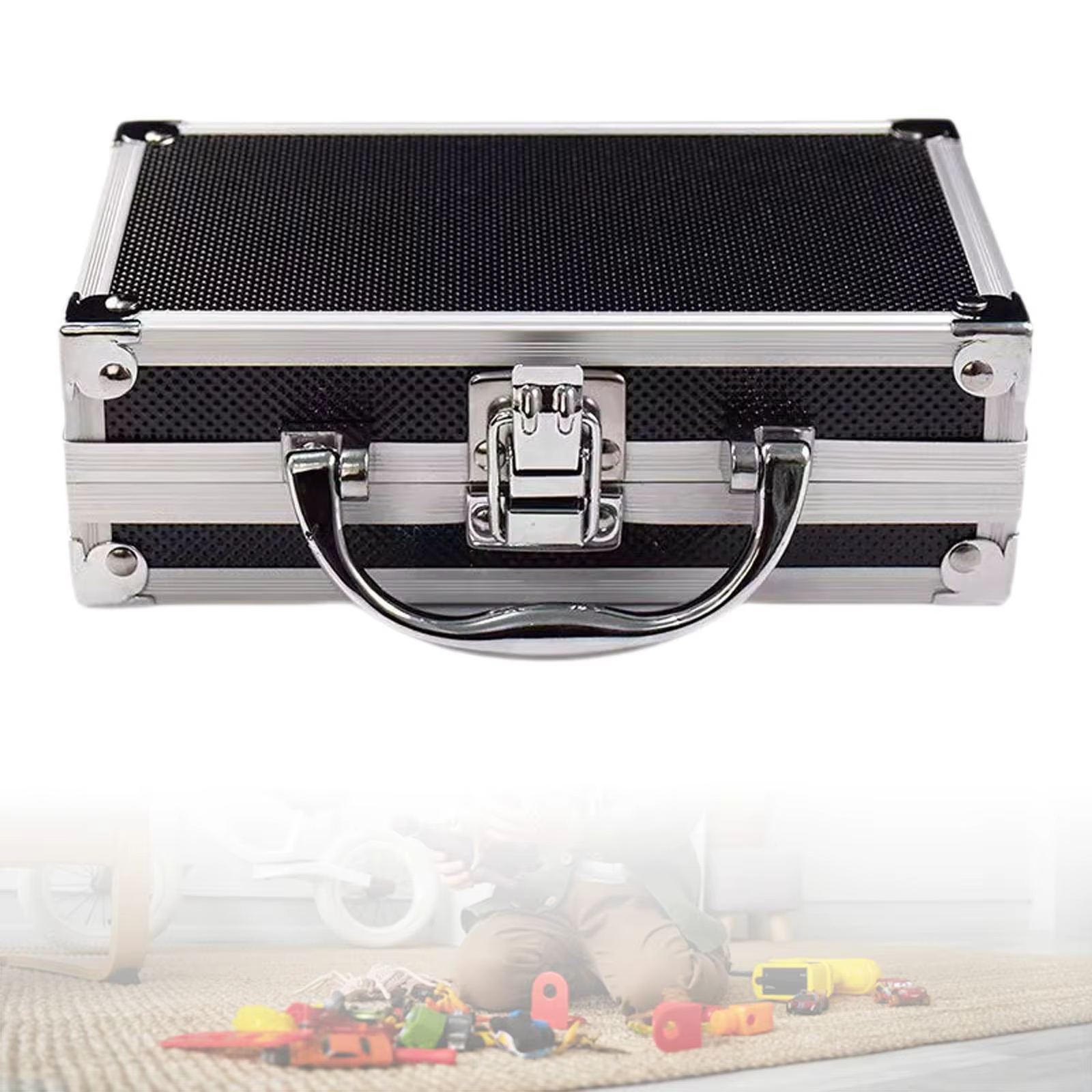 Mallette de transport en alliage d'aluminium 7.09x4.33x2.28 ''valise robuste mallette multifonction 