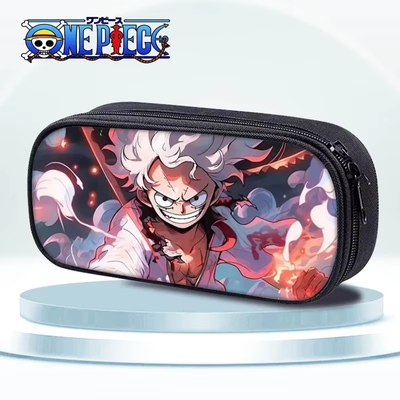 Une pièce Luffy Roronoa Zoro dessin animé grande capacité multicouche fermeture éclair stylo sac étu